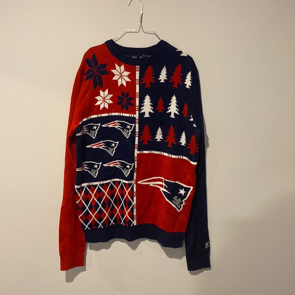 New England Patriots NFL Christmas Sweater Medium
